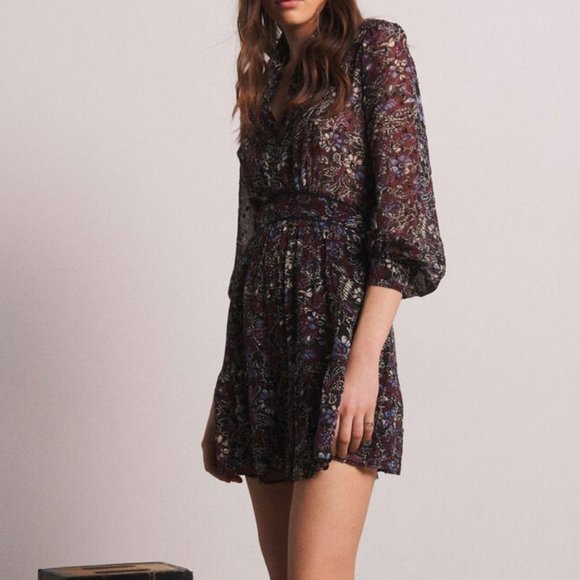 NWT Womens Dresses ba&sh Giani Dress Carbone Sz 0 - Picture 4 of 5